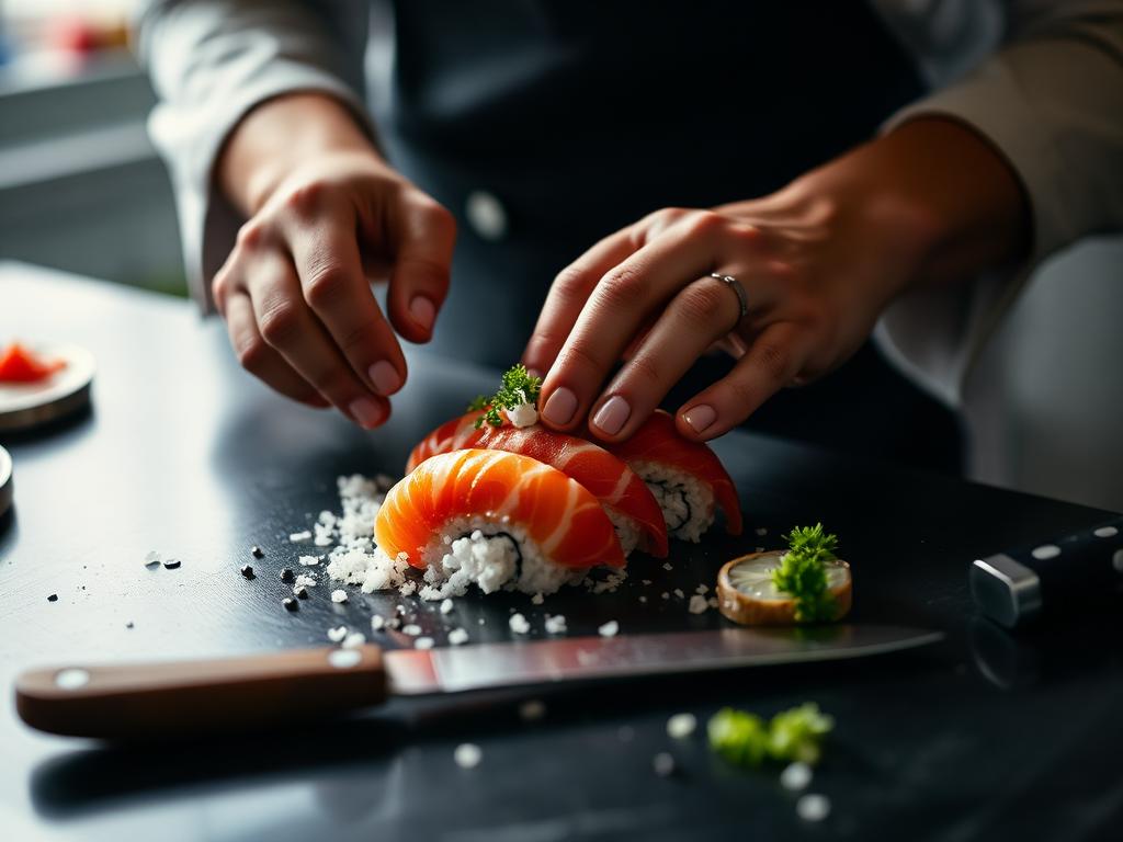 Chef preparando sushi